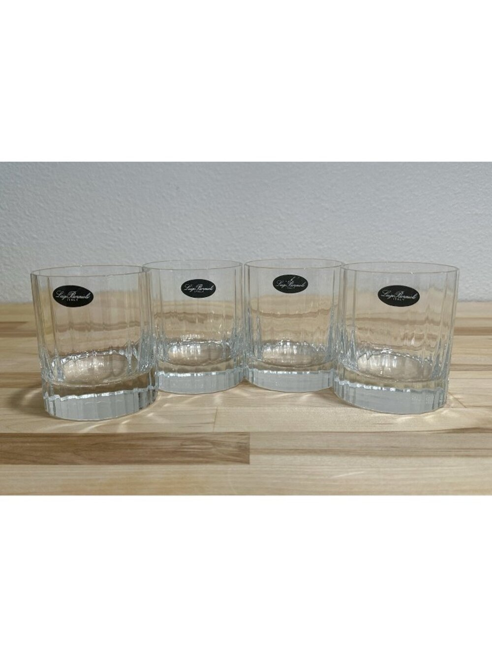 Set of 4 NEW Luigi Bormioli Bach Double Old Fashion Crystal Cocktail Glasses